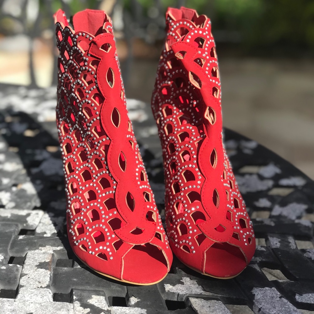 Red Flare Heels